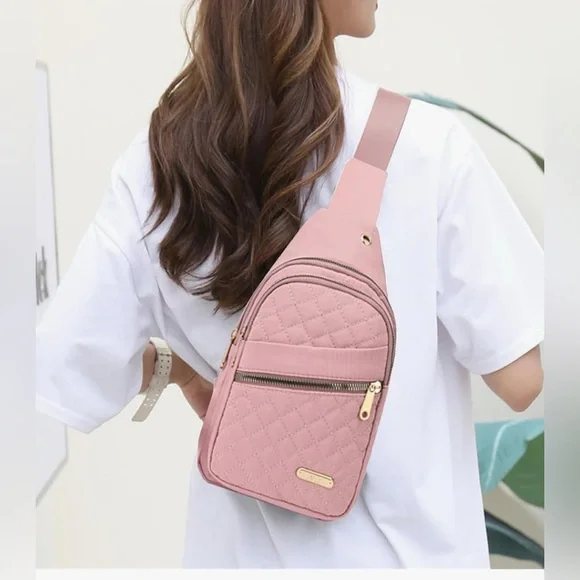 Pink Cross‎ body Sling Bag Medium Sized - Picture 2 of 2